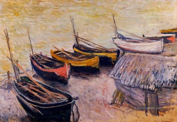 Landschaft am Kai Werke - Boote auf dem Strand Claude Monet